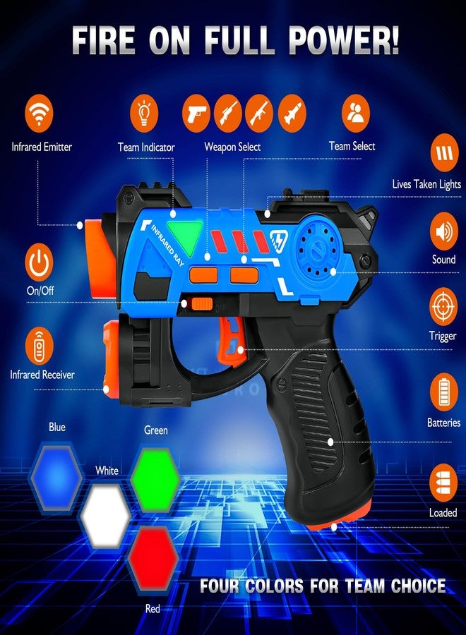 KIZJORYA Laser Tag Guns Set of 4, Laser Tag for Boys Age 8-12 with 4 Infrared Vests & 4 Laser Guns, Multi Players Sports & Outdoor Play Toys, Outside Activity Backyard Games - Image 2